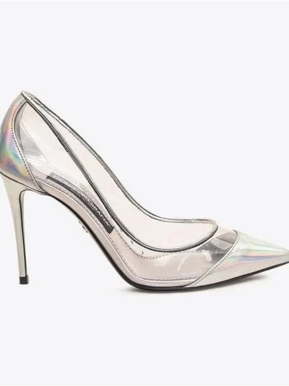 Dolce and Gabbana Iridescent Clear Pointed-Toe Stiletto Pump